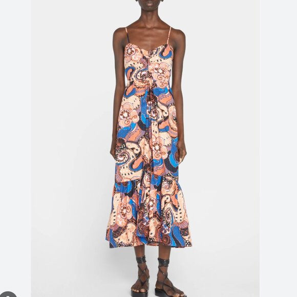 A.L.C. Lilah Floral Cotton Midi Dress, Size: 00 - Like New - Picture 2 of 7